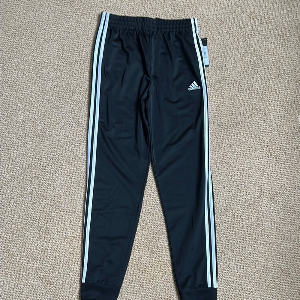 New Adidas Black Joggers with Iconic Stripes